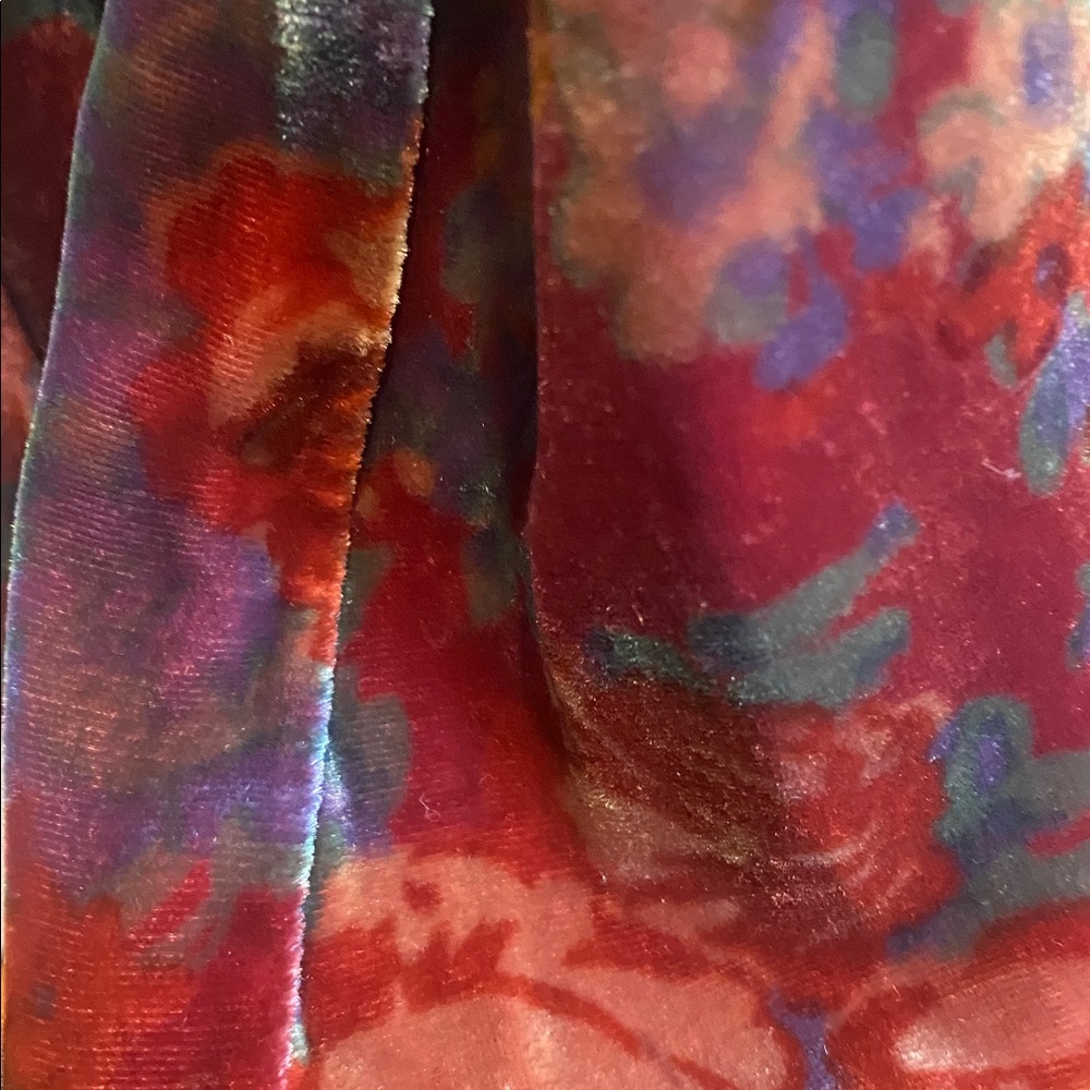 Sundance Velvet Floral Embroidered Top Burgundy size XS - Picture 6 of 6